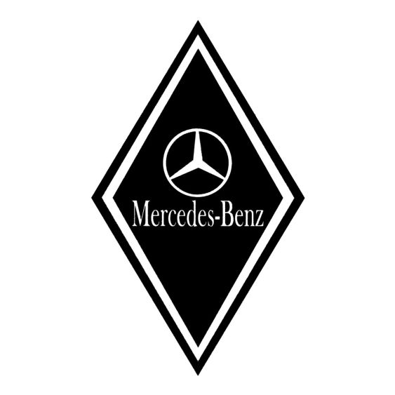 Stickers Hoekschild Mercedes Zwart 21 x 35 cm - Set 2 stuks
