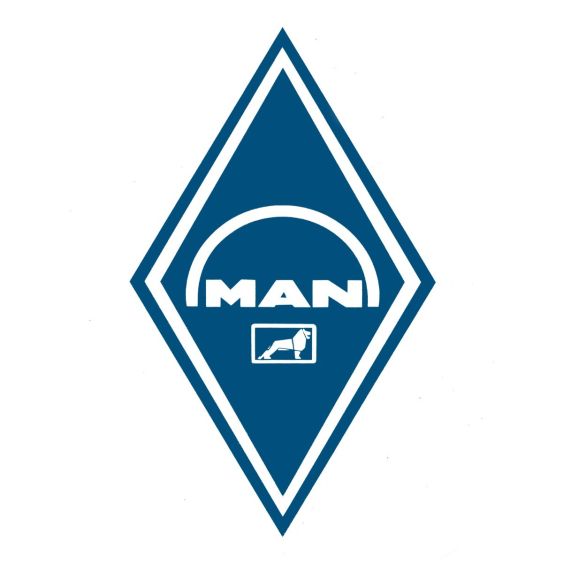 Stickers Hoekschild MAN Blauw 15 x 25 cm - Set 2 stuks