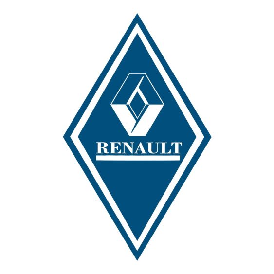 Stickers Hoekschild Renault Blauw 15 x 25 cm - Set 2 stuks