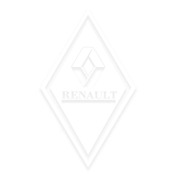 Stickers Hoekschild Renault Wit 21 x 35 cm - Set 2 stuks