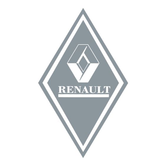 Stickers Hoekschild Renault Zilver 21 x 35 cm - Set 2 stuks