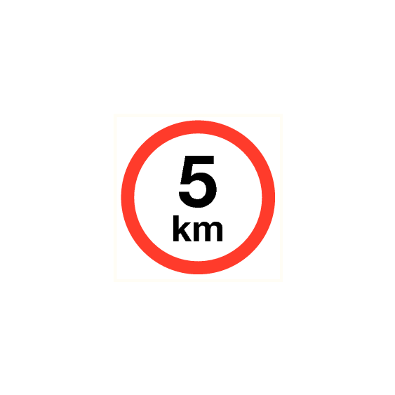 Maximale snelheid 5 km - kunststof plaat 400 mm