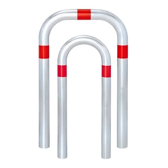 Beschermbeugel Inbetonneren Grijs/Rood 800xØ60 mm - Breedte naar Keuze