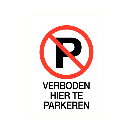 Verboden hier te parkeren - vinyl sticker 140 x 200 mm