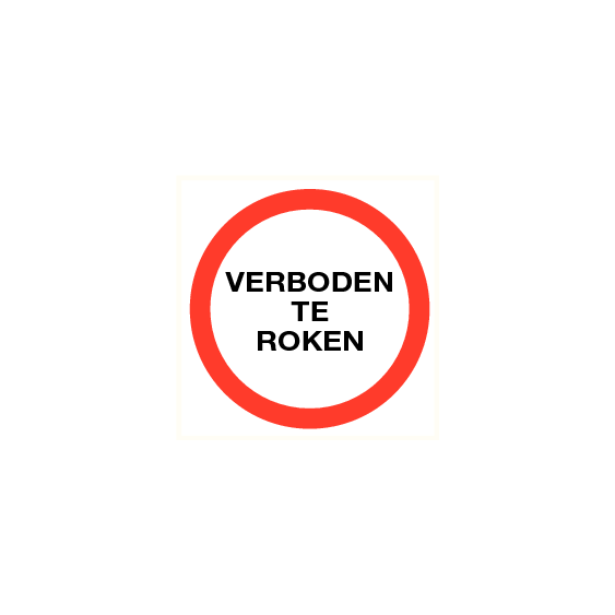 Verboden te roken - vinyl sticker 200 mm