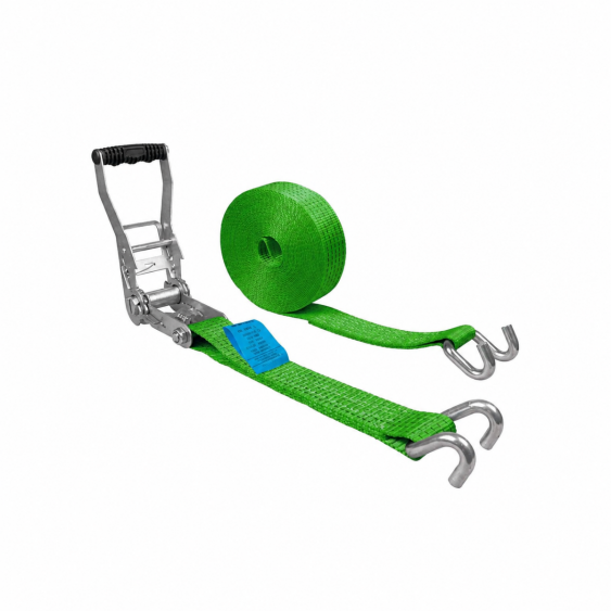 Spanband 50 mm 5 ton 10M Groen ERGO Ratel met Klauwhaken