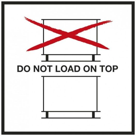 Behandelingsetiket Do Not Load on Top op rol