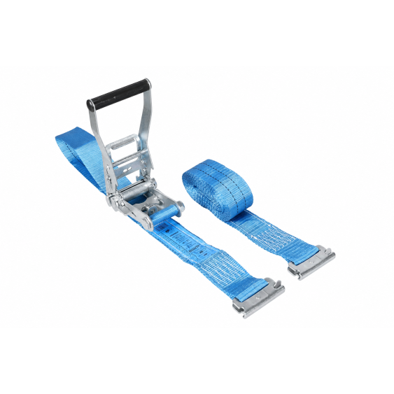 Spanband 50 mm 2 ton met sleufgatfitting - 5M blauw + grote ratel los