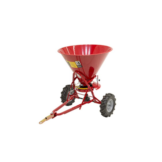 Zoutstrooier, getrokken strooiwagen 149 L RVS Rood