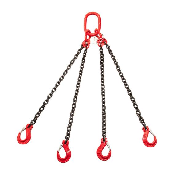 Hijsketting 4-sprong 6 mm met Gaffelklephaak 5 meter