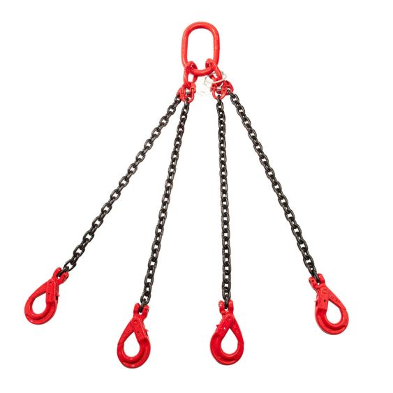 Hijsketting 4-sprong 10 mm met Veiligheidshaak 1 meter