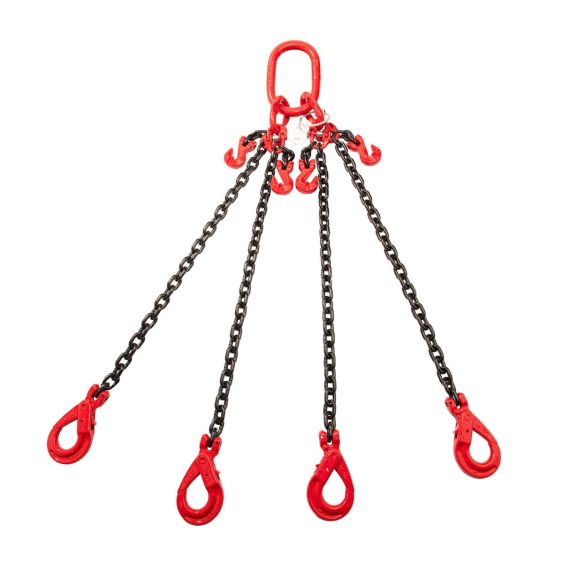 Hijsketting 4-sprong 10 mm met Veiligheidshaak en Inkorthaak 3 meter