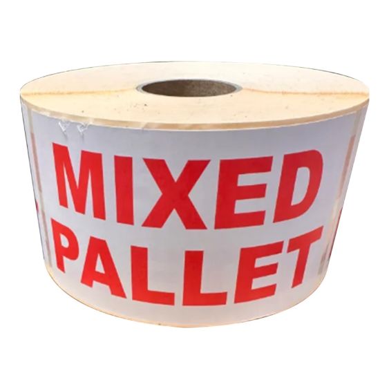 Mixed Pallet sticker 82x147 mm Rood/Wit - 1000 stuks