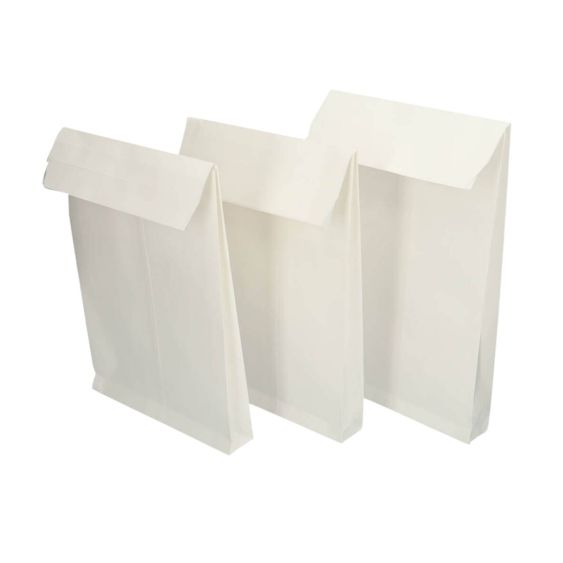 Monsterzak enveloppen blokbodem 262x371x38mm wit - doos 125 stuks