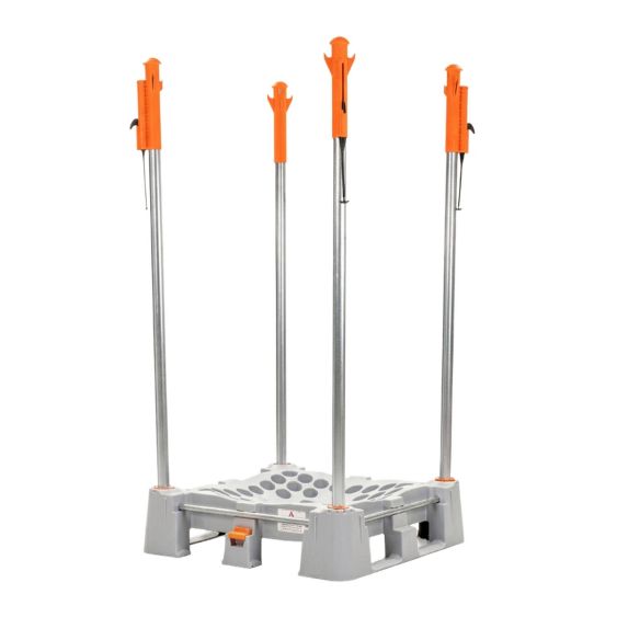 Big Bag palletsysteem Food Grade 2 open zijden met Veerkop palen 2200 mm RVS