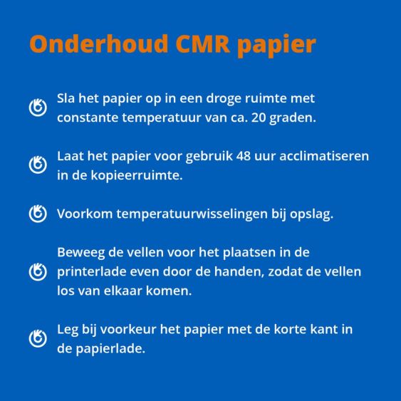 Onderhoud CMR papier