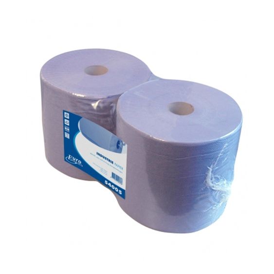 Industriepapier 2-laags Recycled Blauw 26 cm x 380 m - Pak 2 rol
