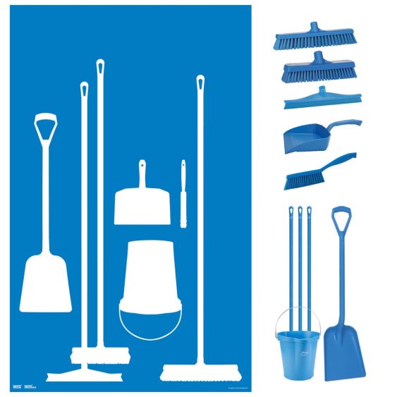 Schaduwbord Blauw 200x125 cm incl. 10 Schoonmaakmaterialen 