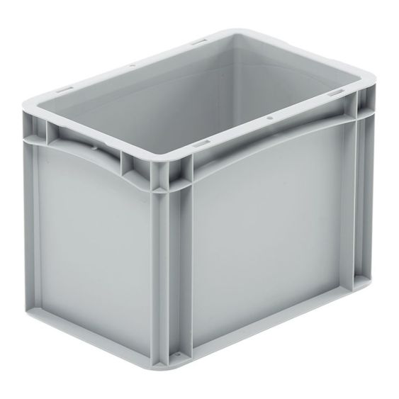 Euronorm Bak 300x200x220 mm 9 liter Grijs Dichte Grepen