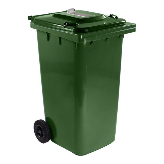 Stemcontainer 240 liter Groen met slot en sleuf
