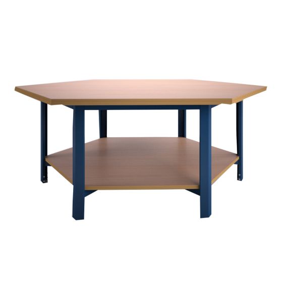 Werktafel zeshoek met legbord
