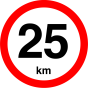 Snelheidssticker Nederland 240 mm - 25 km