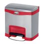 Rubbermaid RVS / Rood Pedaalcontainer Front Step 15 Liter