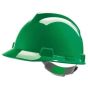 Casque de sécurité MSA V-gard vert avec intérieur Push-Key