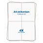 A4 etiketten 4/vel, 105 x 148 mm.