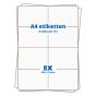 A4 etiketten 8/vel, 105 x 74 mm.