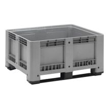 Kunststof Palletbox Grijs 1200 x 1000 x 600 mm 2 sleden - 430 liter