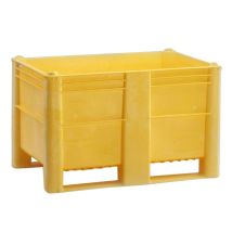 Kunststof Palletbox Geel 1200 x 800 x 760 mm 2 sleden - 520 liter