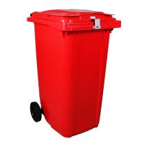 Afvalcontainer 240 liter Rood met Hangslotvoorziening 