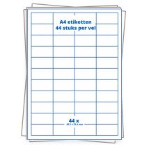 A4 etiket 44 per vel 48,5×25,4 mm - 100 vellen