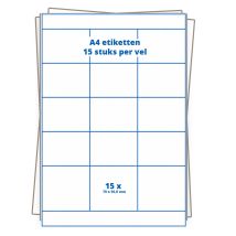 A4 etiket 15 per vel 70×50,8 mm - 100 vellen