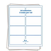 A4 etiket 8 per vel 99,1&times;67,7 mm - 100 vellen