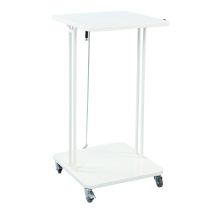 Porte-sac à déchets mobile avec couvercle blanc - Contenu au choix