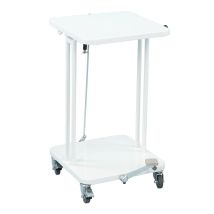 Porte-sac à déchets mobile avec couvercle et pédale 40 litres blanc