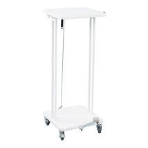 Porte-sac à déchets mobile avec couvercle et pédale 60 litres blanc