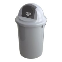 Corbeille en plastique avec couvercle à charnière gris - Contenu au choix