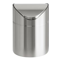 Collecteur de déchets de table rond 1,5 litre en acier inoxydable mat