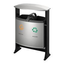 Buitenafvalbak afvalscheiding 2x39 liter grijs/zwart
