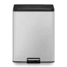 Pedaalemmer EKO Essential afvalscheiding 2x20 liter mat RVS