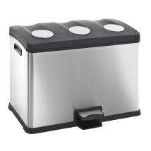 Pedaalemmer EKO Rejoice afvalscheiding 3x12 liter mat RVS
