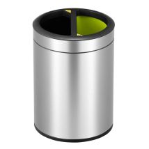 Afvalbak EKO Round Open 2x5 liter mat RVS