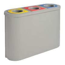 Afvalbak afvalscheiding blauw/rood/geel 3x45 liter grijs