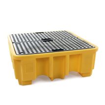 Lekbak Kunststof 485 Liter 4-Drum met Rooster 1380x1290x480 mm