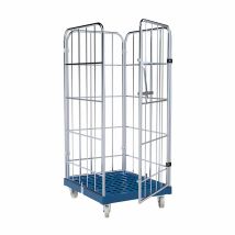 Rolcontainer 1460 Kunststof 4-zijdig met Deur blauw