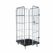 Rolcontainer 1460 Kunststof 4-zijdig met Deur zwart