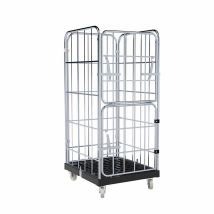 Rolcontainer 1460 Kunststof 4 Half Klapbaar zwart